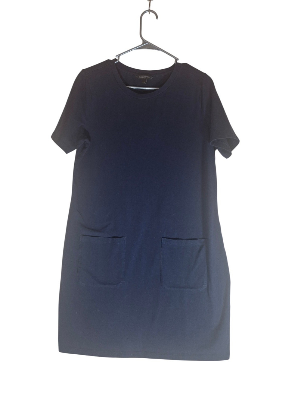 Banana Republic Navy Short-Sleeve Shift Tunic with Front Pockets